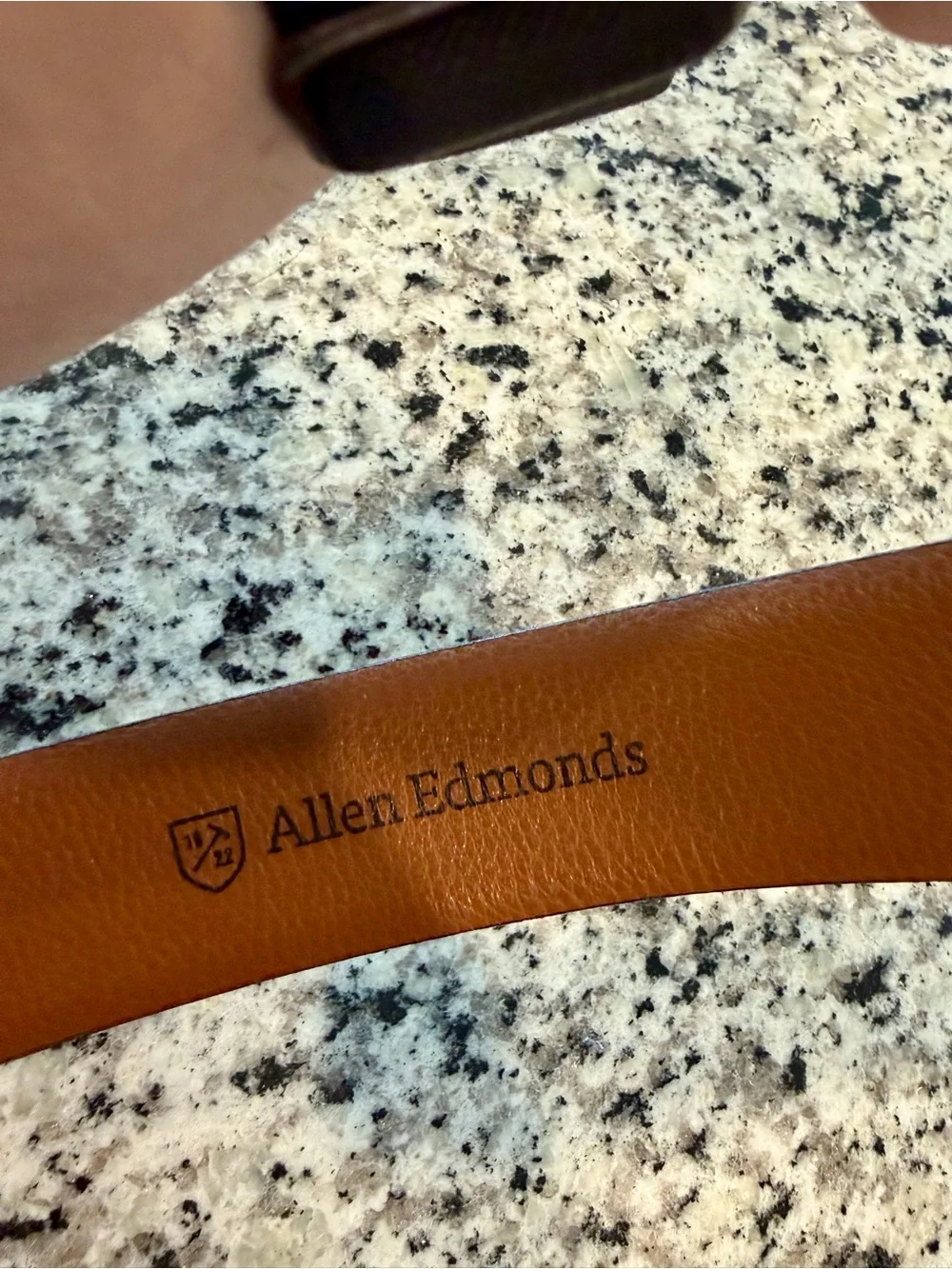 Allen Edmonds Brown Italian Leather Houndstooth Belt 44 Made In Italy Mens NWOT